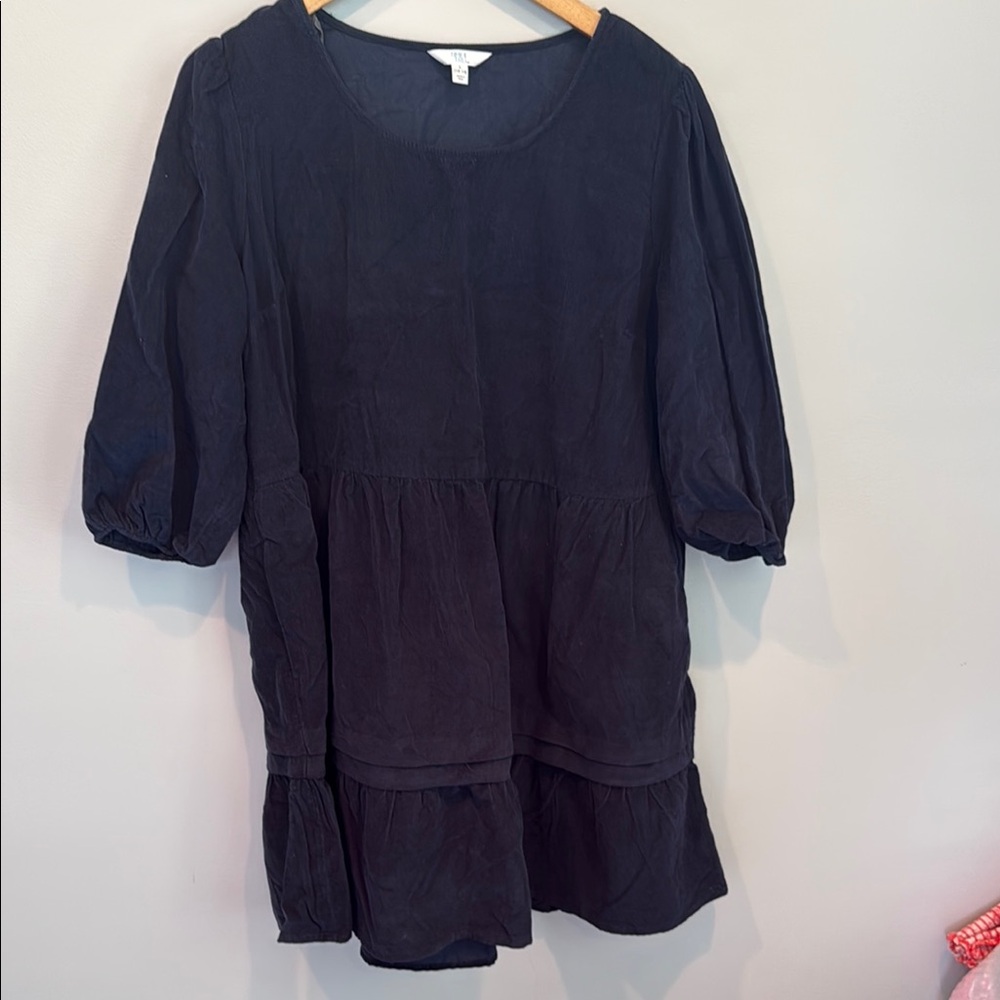 Time and Tru Blue Puff Sleeve Tiered Tunic